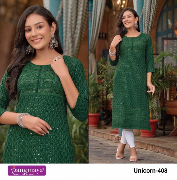 Unicorn 4 By Rangmaya Chikankari Chiffon Kurtis Wholesale Clothing Distributors In India